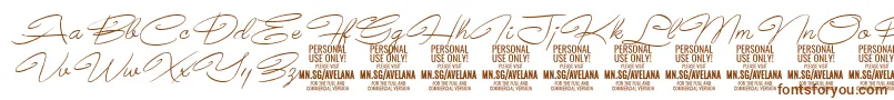 AvelanaThinItalic PERSONAL Font – Brown Fonts on White Background