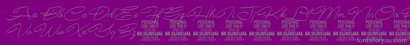 AvelanaThinItalic PERSONAL Font – Gray Fonts on Purple Background