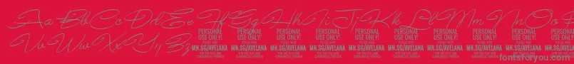 AvelanaThinItalic PERSONAL Font – Gray Fonts on Red Background