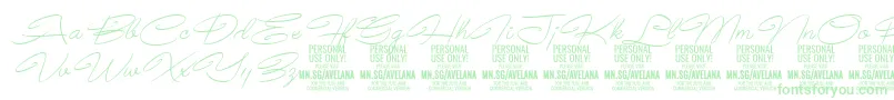 AvelanaThinItalic PERSONAL Font – Green Fonts on White Background