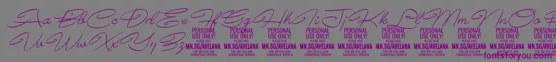 AvelanaThinItalic PERSONAL-Schriftart – Violette Schriften auf grauem Hintergrund