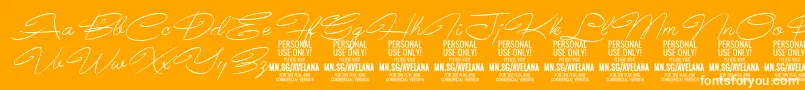 Шрифт AvelanaThinItalic PERSONAL – белые шрифты на оранжевом фоне