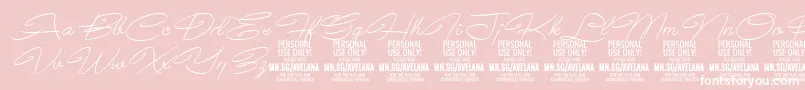 AvelanaThinItalic PERSONAL-Schriftart – Weiße Schriften auf rosa Hintergrund