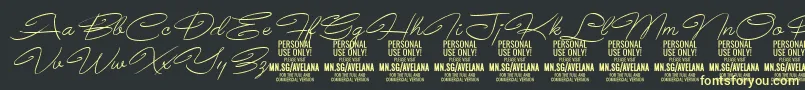 フォントAvelanaThinItalic PERSONAL – 黒い背景に黄色の文字