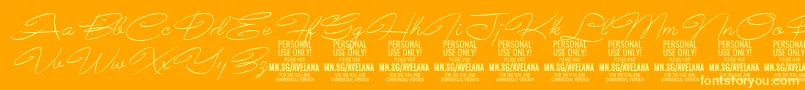 AvelanaThinItalic PERSONAL-Schriftart – Gelbe Schriften auf orangefarbenem Hintergrund