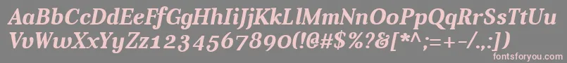 Fonte Aver Bold Italic – fontes rosa em um fundo cinza
