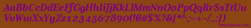 Aver Bold Italic Font – Purple Fonts on Brown Background