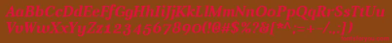 Aver Bold Italic Font – Red Fonts on Brown Background