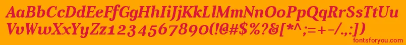 フォントAver Bold Italic – オレンジの背景に赤い文字