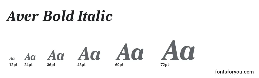 Tamaños de fuente Aver Bold Italic