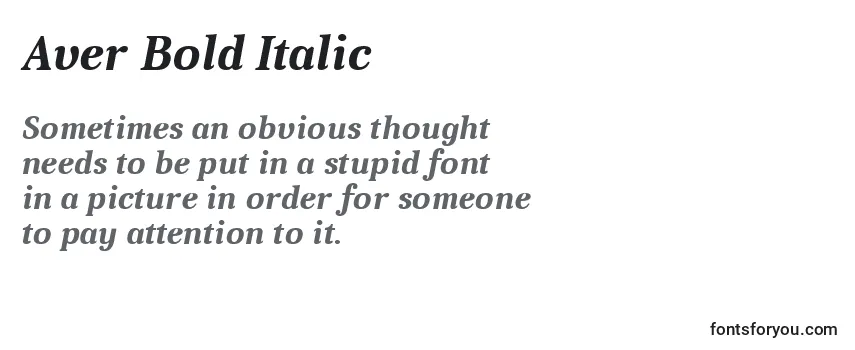 Aver Bold Italic -fontin tarkastelu