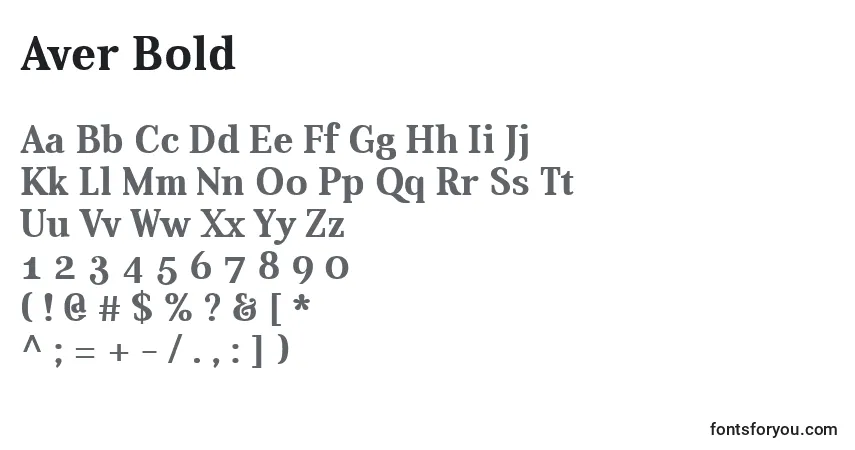 Шрифт Aver Bold – алфавит, цифры, специальные символы
