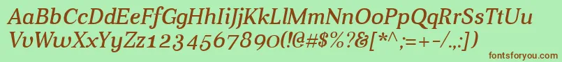 Aver Italic Font – Brown Fonts on Green Background