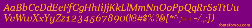 Aver Italic Font – Orange Fonts on Purple Background