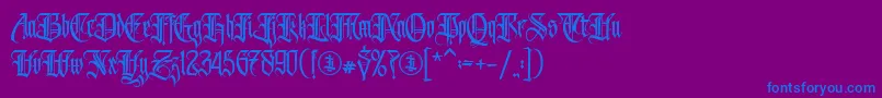 Шрифт Avertastevia PERSONAL USE ONLY – синие шрифты на фиолетовом фоне