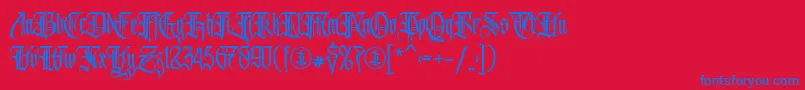フォントAvertastevia PERSONAL USE ONLY – 赤い背景に青い文字