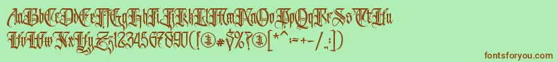 フォントAvertastevia PERSONAL USE ONLY – 緑の背景に茶色のフォント