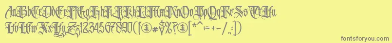 Avertastevia PERSONAL USE ONLY-fontti – harmaat kirjasimet keltaisella taustalla