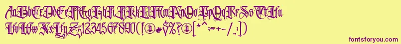 Avertastevia PERSONAL USE ONLY-fontti – violetit fontit keltaisella taustalla