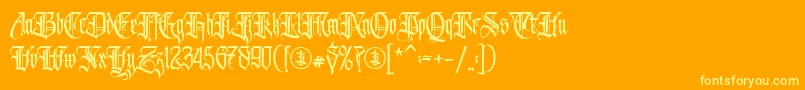 Avertastevia PERSONAL USE ONLY-fontti – keltaiset fontit oranssilla taustalla