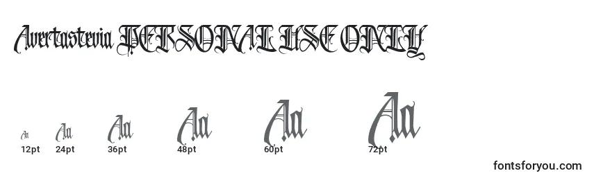 Avertastevia PERSONAL USE ONLY Font Sizes