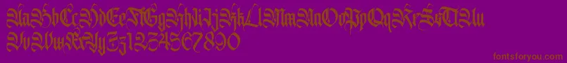 Avertequestra PERSONAL USE ONLY-Schriftart – Braune Schriften auf violettem Hintergrund