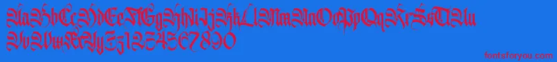 フォントAvertequestra PERSONAL USE ONLY – 赤い文字の青い背景