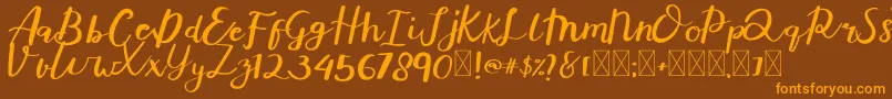 Averto Font – Orange Fonts on Brown Background