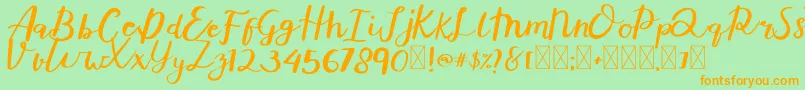 Шрифт Averto – оранжевые шрифты на зелёном фоне