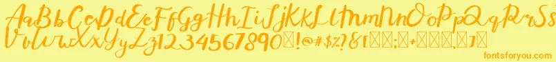 Averto Font – Orange Fonts on Yellow Background