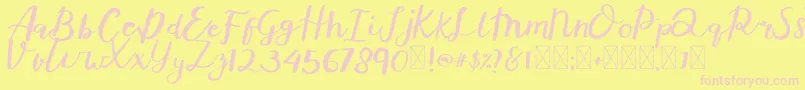 Averto Font – Pink Fonts on Yellow Background