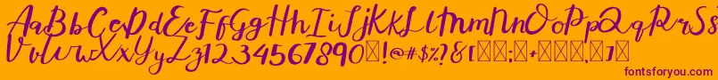 Averto Font – Purple Fonts on Orange Background
