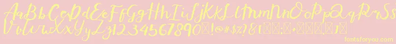 Averto Font – Yellow Fonts on Pink Background