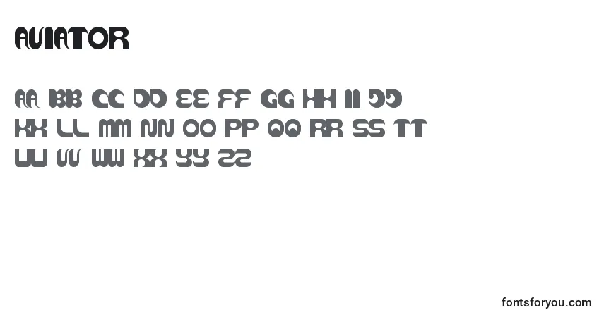 Schriftart AVIATOR (120342) – Alphabet, Zahlen, spezielle Symbole