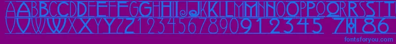 AVIGNON Font – Blue Fonts on Purple Background
