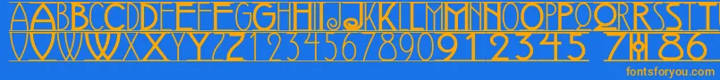 AVIGNON Font – Orange Fonts on Blue Background