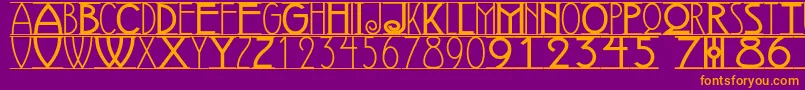 AVIGNON Font – Orange Fonts on Purple Background