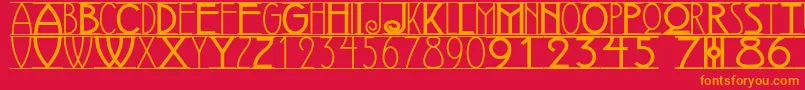 AVIGNON Font – Orange Fonts on Red Background
