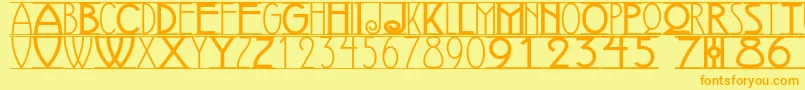 AVIGNON Font – Orange Fonts on Yellow Background