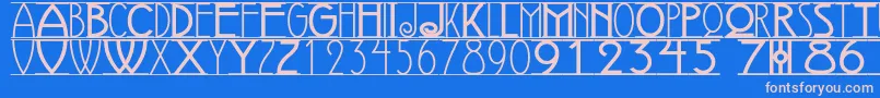 AVIGNON Font – Pink Fonts on Blue Background
