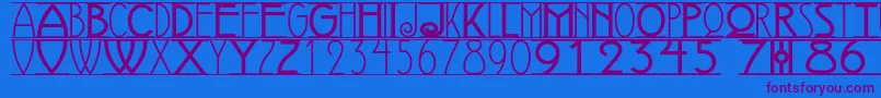 AVIGNON Font – Purple Fonts on Blue Background