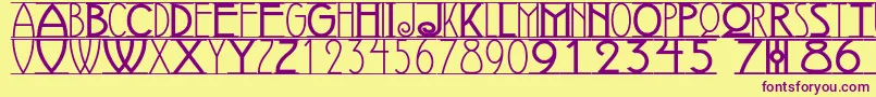 AVIGNON Font – Purple Fonts on Yellow Background
