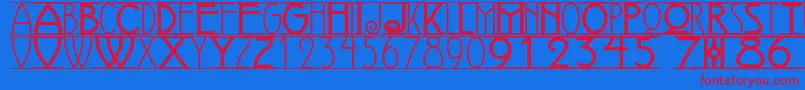 AVIGNON Font – Red Fonts on Blue Background