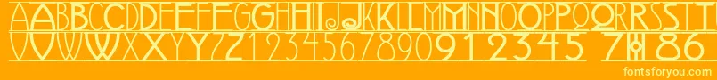 AVIGNON Font – Yellow Fonts on Orange Background