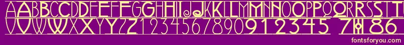 AVIGNON Font – Yellow Fonts on Purple Background