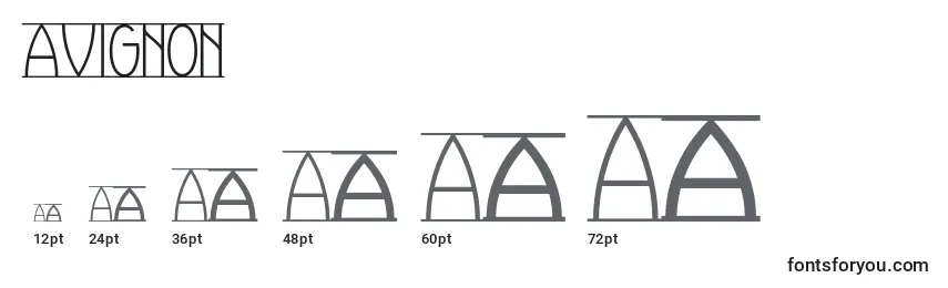 Размеры шрифта AVIGNON (120344)