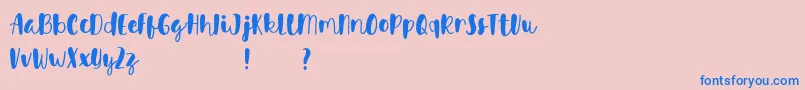 Avinda Font – Blue Fonts on Pink Background