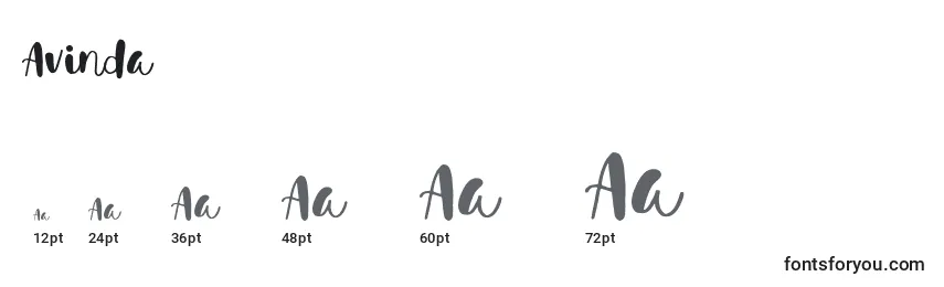 Avinda Font Sizes