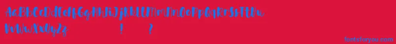 Avinda Font – Blue Fonts on Red Background