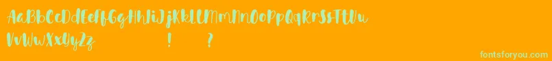 Avinda Font – Green Fonts on Orange Background